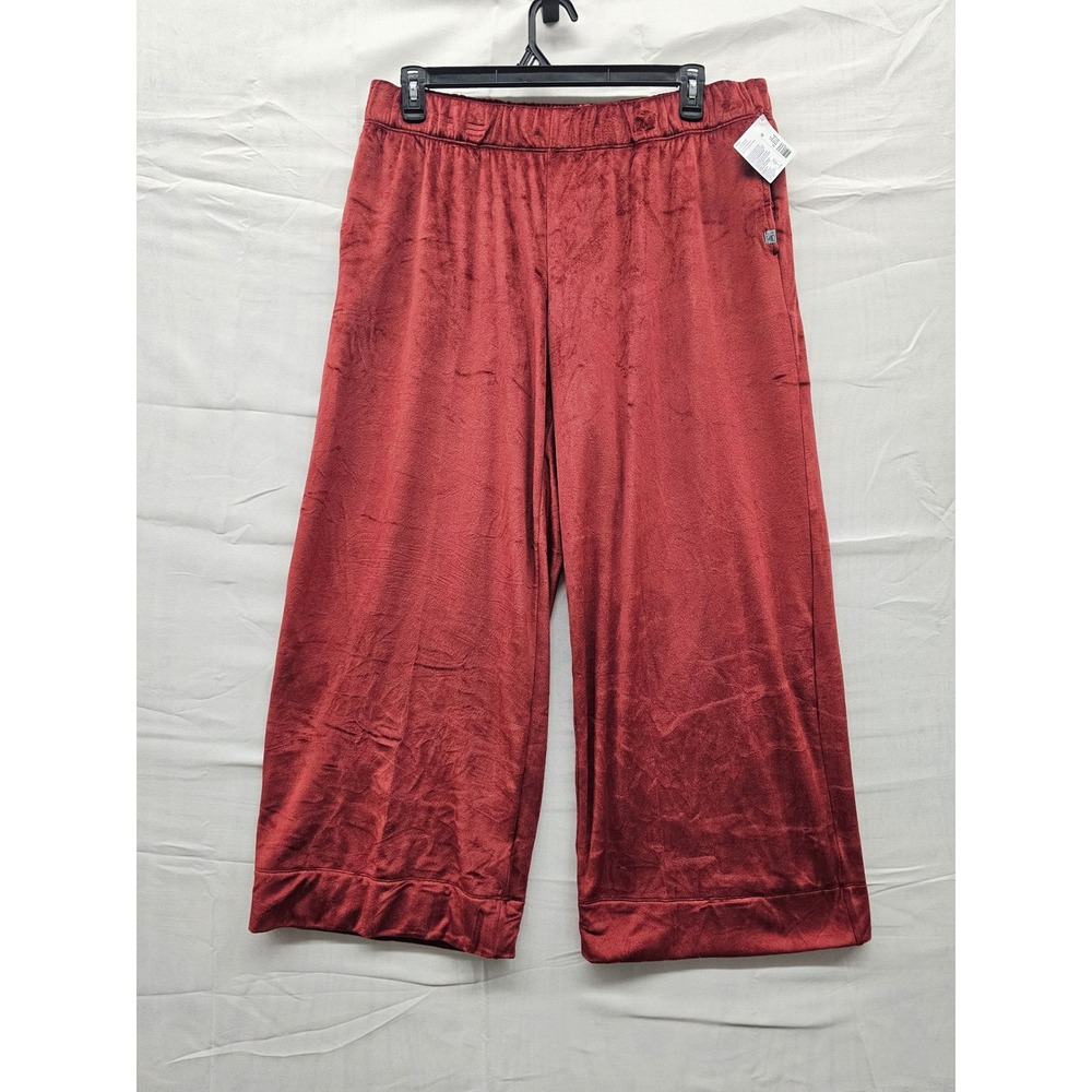 Jockey Generation Womens Velour Wide Leg Sleep Pants Burgundy‎ Red XL NWT 005487